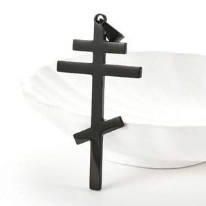 Colar Masculino de Aço Inoxidável com Pingente Cruz Ortodoxa - Crucifixo Religioso Moderno da Rússia e Ucrânia, Amuleto de Igreja, Não Oxida, Presente - Product Image 2