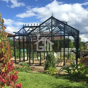 Garden buildings of T-shape orangery greenhouses 4 Seasons aluminium 8mm polycarbonate hobby garden greenhouses