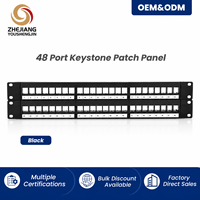 Panel Patch Kosong 48 Port Tanpa Pelindung, Rangka Kosong Tanpa Modul, Rak Kabel Jaringan untuk Pemasangan di Rak