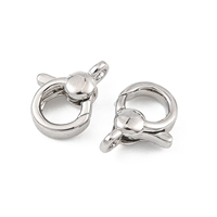 Pandahall SHEGRACE 5 pièces fermoirs à ressort en laiton plaqué or 18 carats véritable