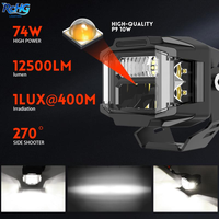 Feux antibrouillard super lumineux de 3 pouces 74W 12500lm IP68 étanches avec faisceau combiné et éclairage latéral pour UTV 4X4 camions