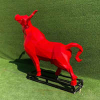Fabrieksfabrikant Zwarte Yak Koe Figuurtjes Beeld Sculptuur Op Maat Gemaakt Polyresin Beeldje voor Park Tuin Decoratie