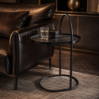 Table d'appoint ronde moderne avec cadre en métal doré et plateau en bois, marbre, bambou ou résine, table basse pour salon, OEM ODM