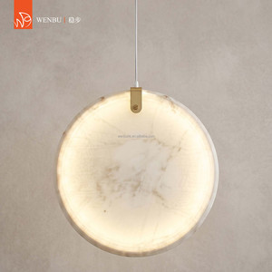 Spanish alabaster Pendant Lamp brass for hotel villa dining room <b>lounge</b> decor - Product Image 2