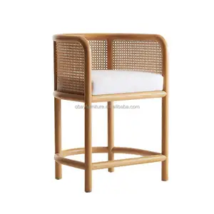 Простой стиль, массивная деревянная рама из натурального ротанга, ткань для спины, роскошное садовое кресло, Диванный стул