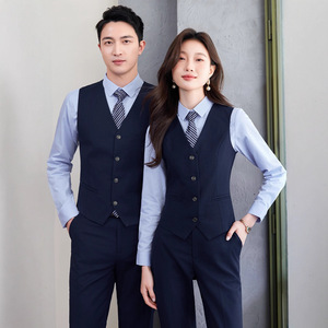 Tenue d'hôtel professionnelle uniforme réception réceptionniste formelle vêtements d'été ensemble serveur costume gilet pour équipe vêtements d'extérieur - Product Image 1