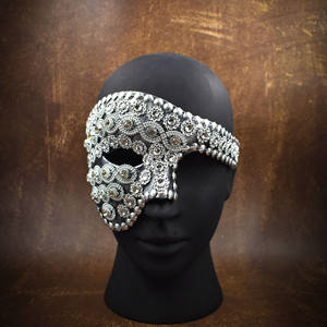 闪亮水钻半脸面具塑料优雅派对服装适合角色扮演舞会婚礼化装舞会 - Product Image 1