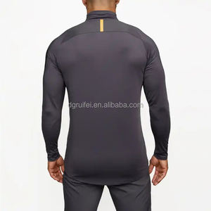 OEM logo personalizzato all'ingrosso Bodybuilding allenamento Top veloce <span class=keywords><strong>a</strong></span> mezza Zip <span class=keywords><strong>a</strong></span> compressione maniche lunghe sport palestra magliette per gli uomini - Product Image 3