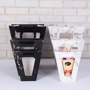 Bolsas de Regalo Portátiles con Ventana Transparente, de Papel, Reciclables, Personalizables, para Regalos Florales, Velas para Bodas y Fiestas - Product Image 1