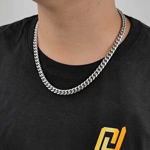 Catena Cubana Personalizzata NUOYA in Acciaio Inox, Gioielli Hip Hop Placcati <span class=keywords><strong>Oro</strong></span> 18K e Argento, Stile Miami per Uomo - Product Image 4