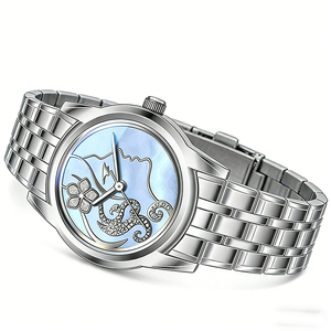 Reloj de Cuarzo Analógico Elegante para Mujer con Piedras Brillantes, Caja y Brazalete de Acero Inoxidable, Resistente al Agua - Product Image 2
