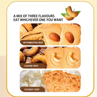 Biscuits soufflés aux noix de coco, amandes et noix de cajou, frais, croustillants, cuits à sec, saveurs exotiques, 3 saveurs mélangées, 20 paquets, 200g/boîte, pour adultes