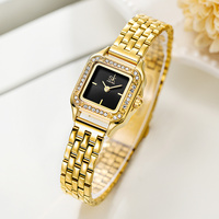 Montre pour femmes SHENGKE K0173L, boîtier carré en alliage, cadran en verre, style simple et luxueux, mouvement à quartz SEIKO, étanche