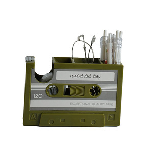 Portalápices Retro con Diseño de Cinta <span class=keywords><strong>Cassette</strong></span>, Soporte para Bobina de Cinta, Cortador de Cinta, Organizador Multifuncional para Oficina, Caja de Almacenamiento para Escritorio - Product Image 5