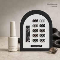 BelloGel – Kit de vernis gel UV liquide œil de chat noir de luxe, 10 couleurs, 15 ml en flacon, pour nail art gothique et de soirée