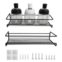 Support mural métallique moderne et portable multi-niveaux pour épices et bouteilles d'assaisonnement, lot de 2, idéal pour la vaisselle - Vente chaude