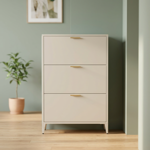 Meuble à chaussures moderne Mryal blanc avec tiroirs pour entrée, rangement et organisation pour la maison et l'appartement - Product Image 1