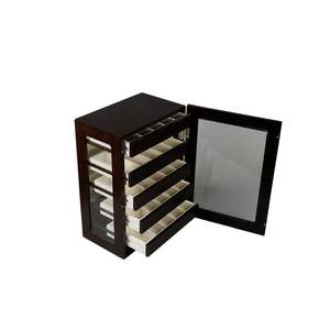 Customized Luxury Jewelry Gift Set-Rectangle Wooden Suede Leather <b>Drawer</b> for Rings Necklaces Watch Logo OEM/ODM <b>Storage</b> Manager - Product Image 6