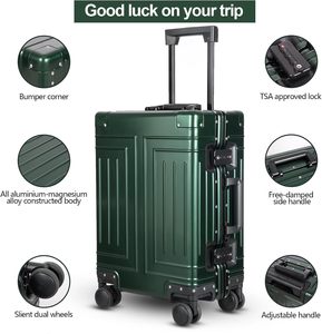 Nouvelle Valise Cabine 20 Pouces 2026 100% Alliage Aluminium Magnésium, Bagage à Main à Roulettes avec Serrure TSA, Coque Mé<span class=keywords><strong>tal</strong></span> - Product Image 5