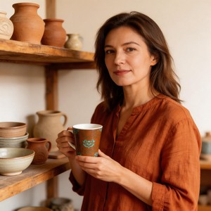 Fabricant chinois de tasses en céramique de 11 oz avec décoration florale en forme de V, marque HARVIT, origine Shandong, vente en gros de tasses à café - Product Image 4
