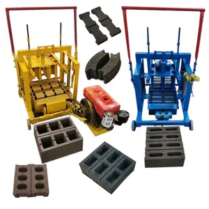 Petite machine manuelle mobile de fabrication de briques de ciment imbriquées Tanzanie Machine de fabrication de briques de brique à vendre