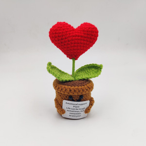 Mini Maceta de Ganchillo con Girasol y Corazón, Regalo Positivo de Incentivo <span class=keywords><strong>para</strong></span> Graduación o Pascua, Decoración de Escritorio, Llavero de Navidad - Product Image 5