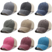 Gorra de Béisbol Desgastada Estilo Retro, de PVC Lavado, Malla Común, Color Sólido, Ligera, de 6 Paneles, para Hombre y Mujer