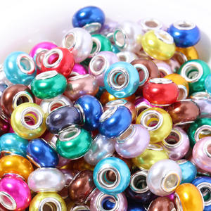 ลูกปัดโลหะผสมชุบทอง 18K ขนาด 5 มม. สำหรับทำเครื่องประดับ DIY สร้อยข้อมือ แฟชั่น ลูกปัดเรซิ่นเคลือบด้าน ลูกปัดแก้วทรงกลม - Product Image 3