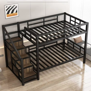 Giường tầng hiện đại cỡ King dành cho nữ sinh, khung kim loại và gỗ, giường ký túc xá cho trường học hoặc căn hộ Meida MD-GLC03, có thang, dùng cho thương mại - Product Image 1