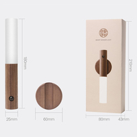 Applique murale Portable Rechargeable en bois avec capteur de mouvement, alimentée par batterie