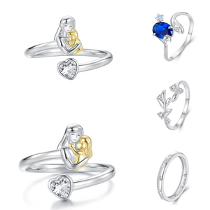 Anillo de joyería de moda de Plata de Ley 925, fabricación de joyería fina, Zirconia, día de la <span class=keywords><strong>madre</strong></span>, <span class=keywords><strong>amor</strong></span>, hoja infinita, estrella, Luna, serpiente, anillos - Product Image 1