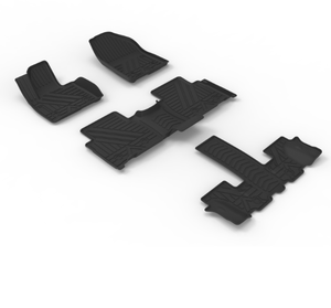 Tapetes de Piso TPE para Todo Clima Jourm para <span class=keywords><strong>Hyundai</strong></span> <span class=keywords><strong>Santa</strong></span> <span class=keywords><strong>Fe</strong></span> 2019-2020 (6 Asientos/Volante a la Izquierda) - Forros Impermeables Moldeados en 3D y Tapete para Maletero - Product Image 2