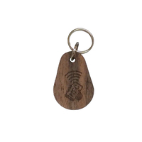 Porte-clés RFID en bois WK21 personnalisé 125KHz 13.56MHz étiquette de serrure de porte en bois