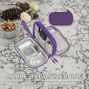 Luxury Travel <b>Cable</b> Organizer Zipper <b>Waterproof</b> Portable Double Layers All-in-one Storage Case for Electronic Accessories - Product Image 2