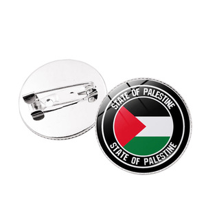 Hot Selling Custom Palestine Brooch Cheap Palestine Flag <b>Pin</b> <b>Metal</b> Round Palestine <b>Pin</b> Brooch - Product Image 6