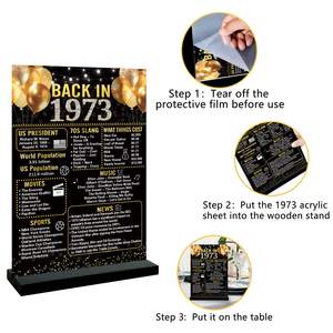 Pósters Acrílicos Personalizables <span class=keywords><strong>YUBI</strong></span> para Cumpleaños, Navidad, Graduación, Aniversario, Día de San Valentín, Decoraciones para Fiestas de 5.9x8.2 Pulgadas - Product Image 3