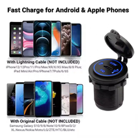 65W Charge Rapide 12V 24V PD 3.0 USB Voiture Type C Chargeur Prise pour Bateau RV