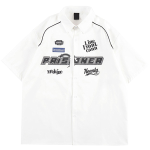 All'ingrosso di alta qualità estate maniche corte Vintage Hip Hop giacche nere camicie stampate da uomo - Product Image 2