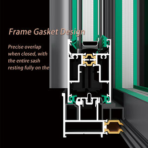 OUNA Offre spéciale porte coulissante double couche en verre trempé en aluminium isolée thermiquement pour chambre à coucher - Product Image 5