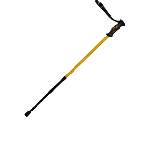 Bâtons de randonnée en aluminium noir de qualité supérieure, légers et réglables, 135 cm avec système de verrouillage à bascule - Product Image 1