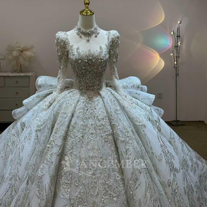 Jancember JJ111 Abito <span class=keywords><strong>da</strong></span> <span class=keywords><strong>Sposa</strong></span> Unico con Collo Alto e Stile Impero per Donne - Product Image 3