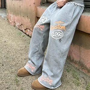 Pantalones Deportivos Holgados de Felpa Francesa de Algodón Grueso, Estilo Streetwear, con Efecto Desgastado por el Sol, para Hombre - Product Image 4