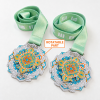Médaille de course 5k en alliage de zinc, personnalisée, avec logo de marathon, en émail, rotative, 3D, prix d'usine
