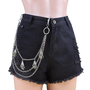 Colgante de mano de esqueleto, cadena de cintura de metal multicapa, accesorio de moda hip hop para Halloween - Product Image 1