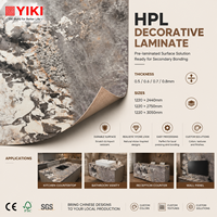 Panneau HPL décoratif aspect pierre naturelle pour comptoir de réception, armoire d'hôtel et surface de cloison