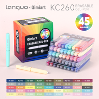 Lot de 45 stylos gel effaçables en plastique, assortiment complet, pointe 0,6 mm, stylos à friction professionnels pour l'art, l'école, le bureau, vente en gros