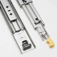Glissières de tiroir en acier inoxydable 53 mm, grade 304, capacité 100 kg, avec roulements à billes verrouillables, pour l'industrie agroalimentaire et la cuisine
