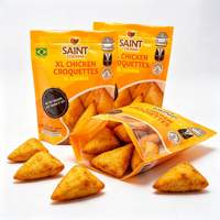 Pochette à fermeture éclair en plastique personnalisée avec logo pour emballage alimentaire surgelé de poulet brésilien XL Coxinha Croquettes