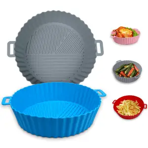 Offre Spéciale facile à laver antiadhésif réutilisable Silicone Air Fryer Liner Pot Plateau de cuisson Pan Sets Air Fryer Liner