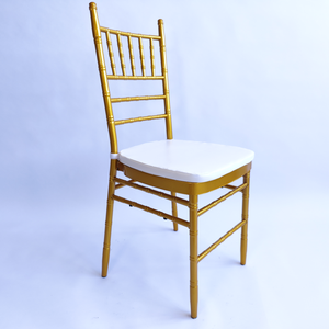 كراسي تيفاني شيافاري الذهبية للمناسبات والأعراس بالجملة مع وسادة مقعد - Product Image 2